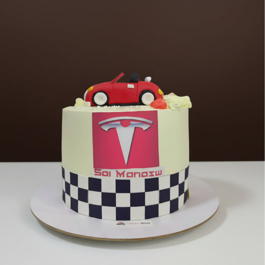 Tesla Racing Theme Cake
