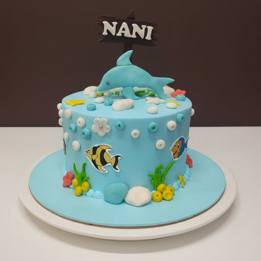 Ocean Dolphin Theme Cake