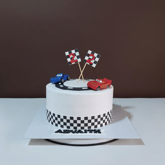 Race Track Car Theme Cake
