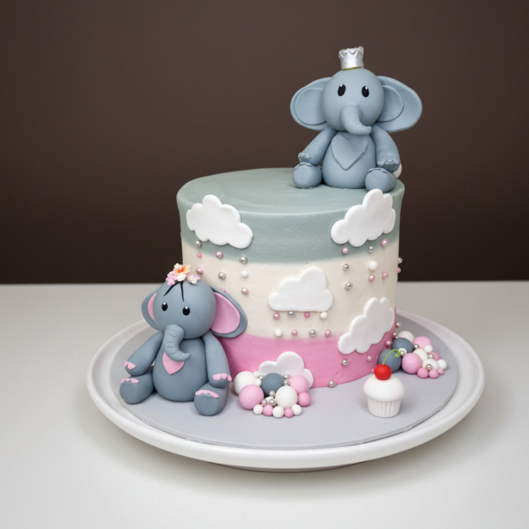 The Elephant Duo Cloud Cake