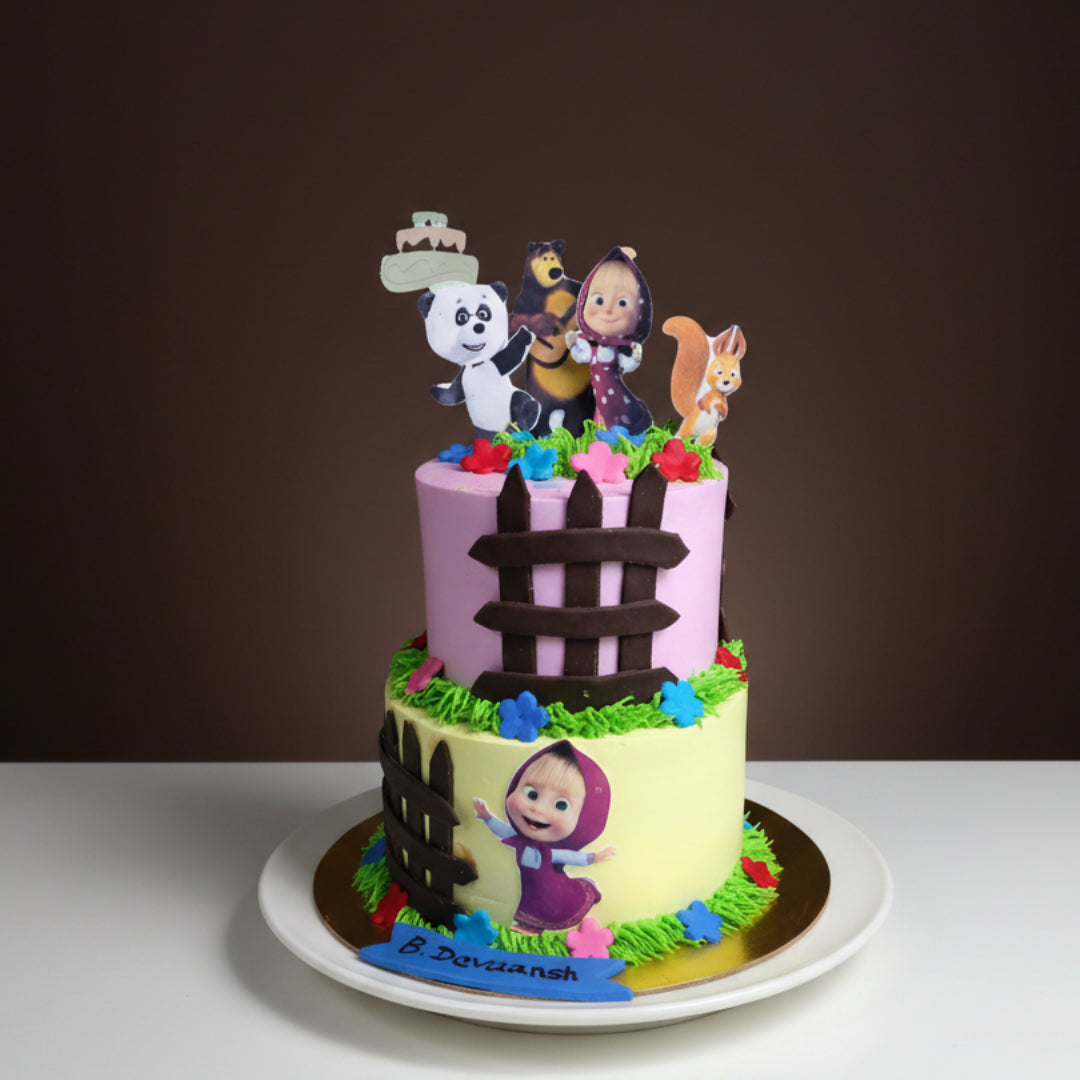 Masha and the Bear Two-Tier Tale Cake