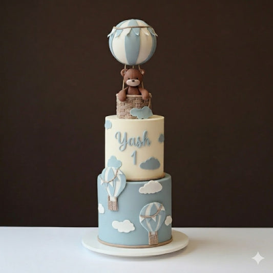 Classic Teddy Balloon Tier Cake
