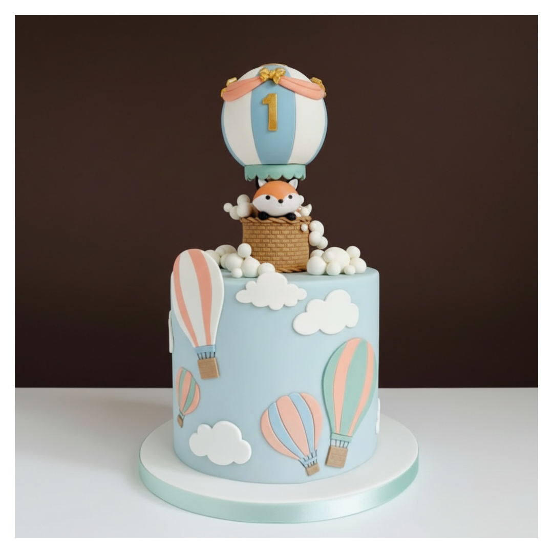 Sky Adventure Hot Air Balloon Cake