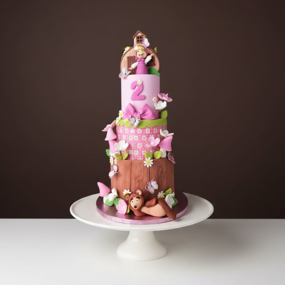 Masha and the Bear Towering Forest Cake