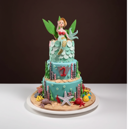 Mermaid Scales Triple Tier Cake
