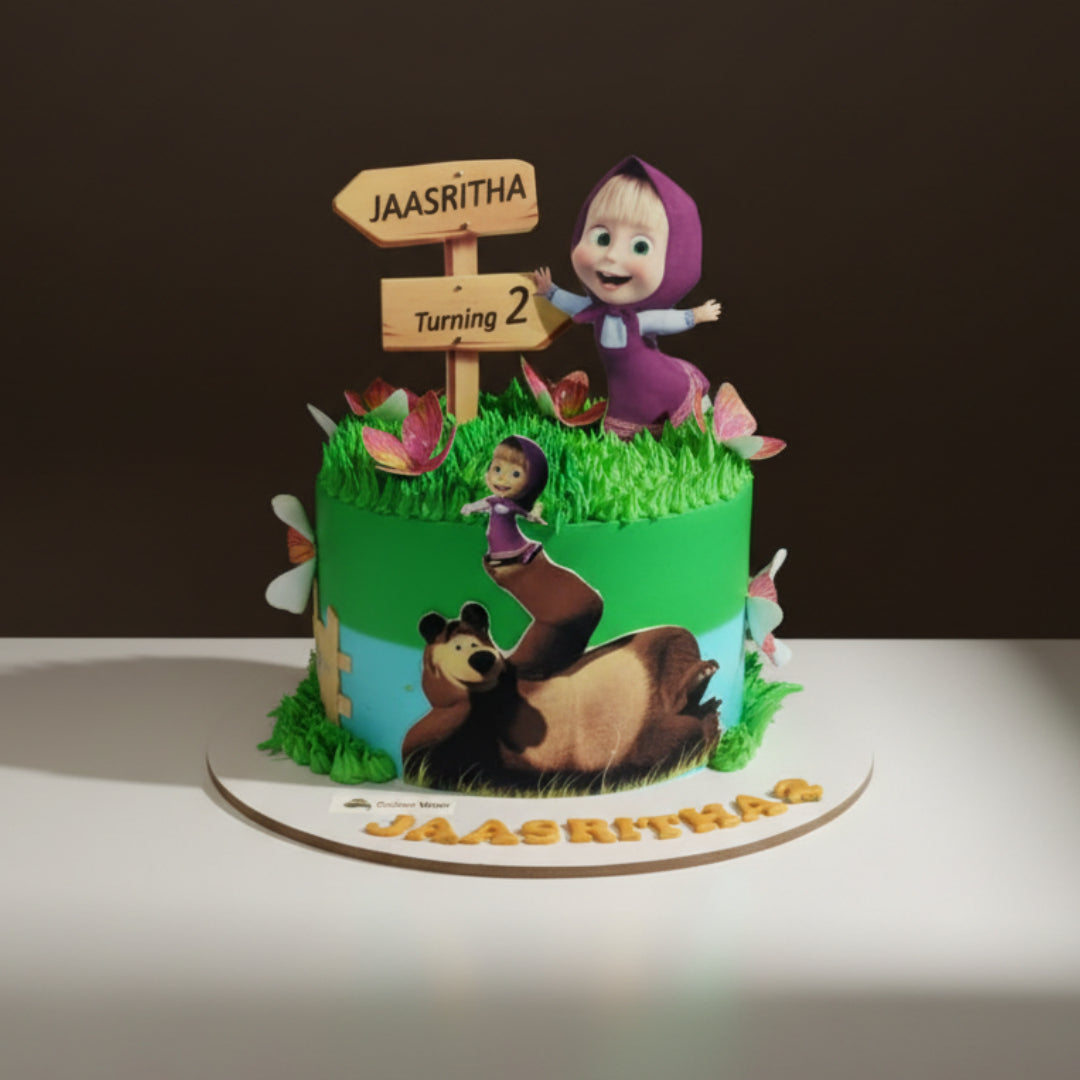 Masha and the Bear Signpost Cake