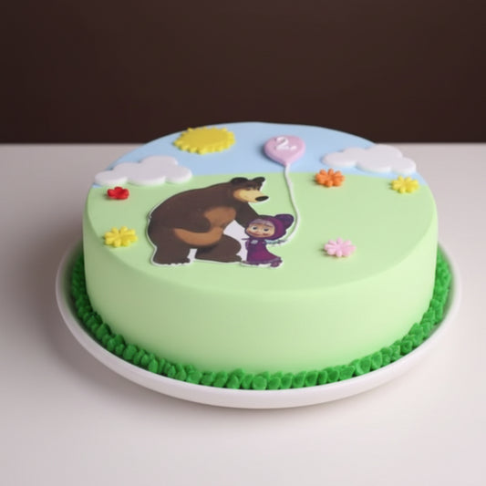 Masha and the Bear Meadow Balloon Cake
