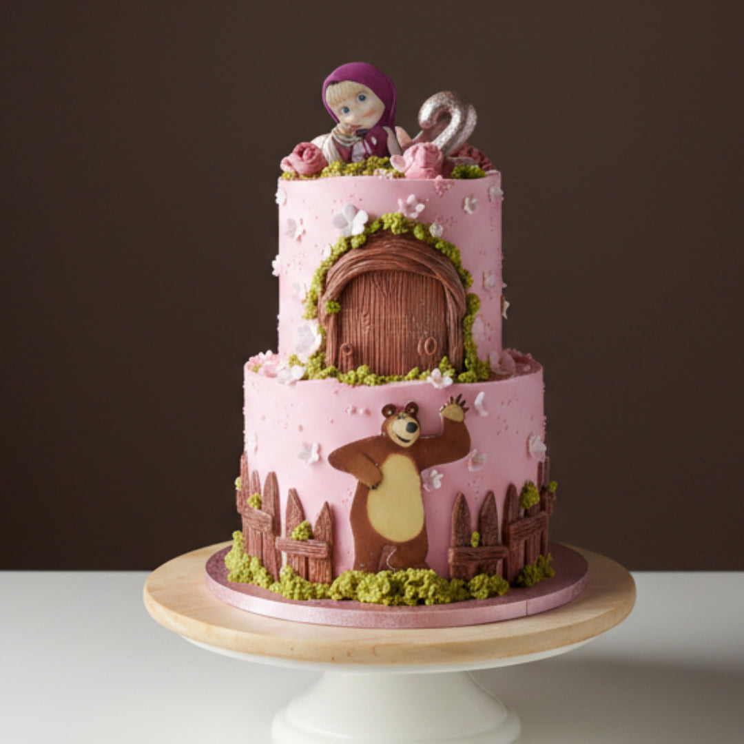 Masha and the Bear Secret Garden Cake