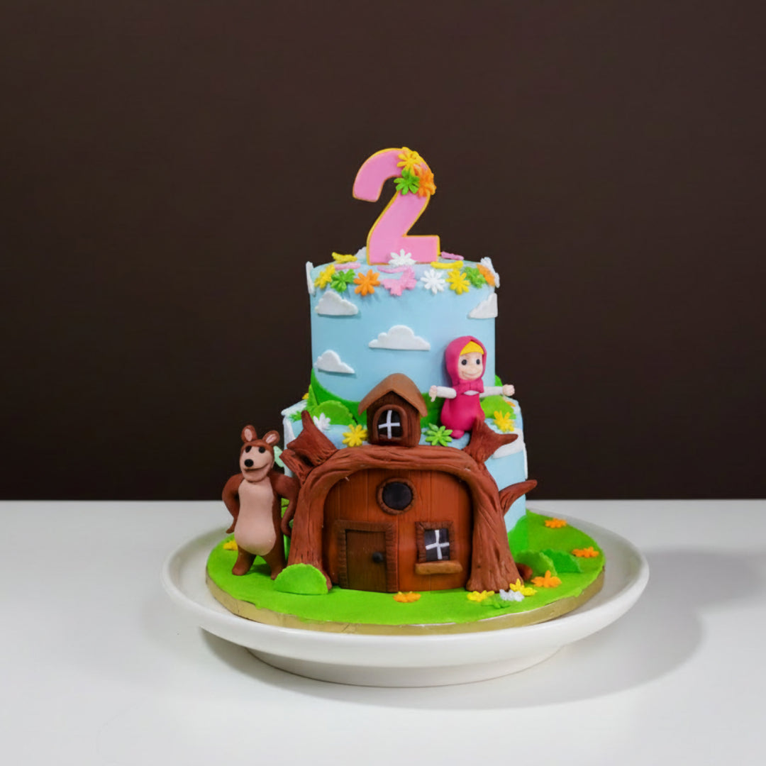 Masha and the Bear Sunny Sky Cake
