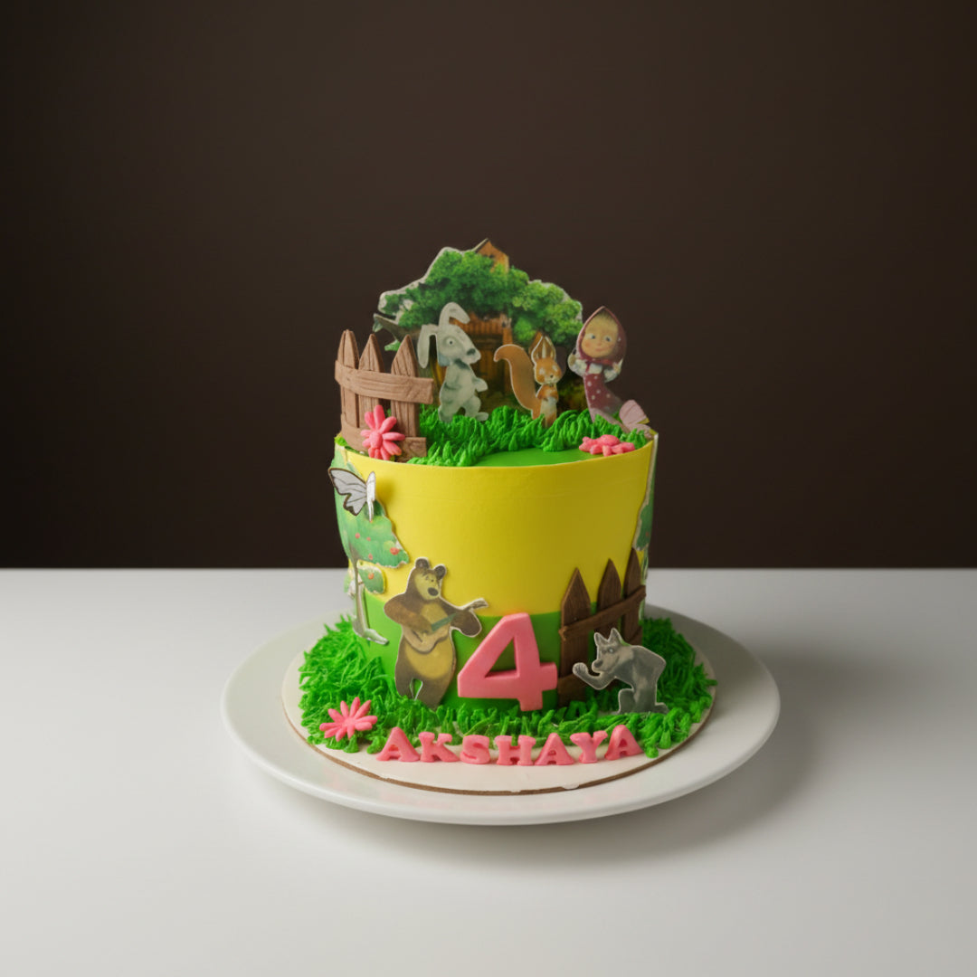 Masha and the Bear Meadow Fun Cake