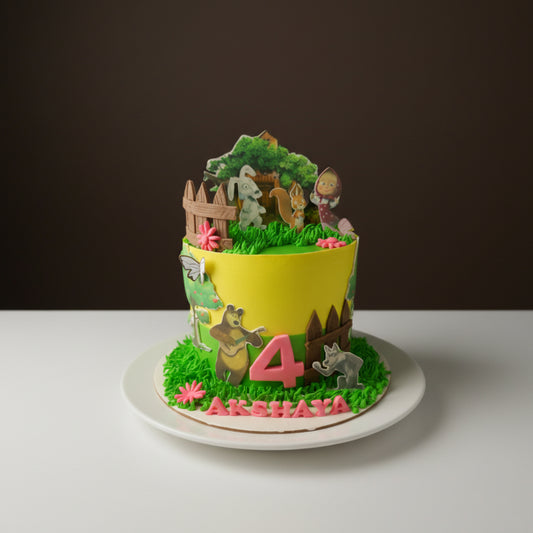 Masha and the Bear Meadow Fun Cake