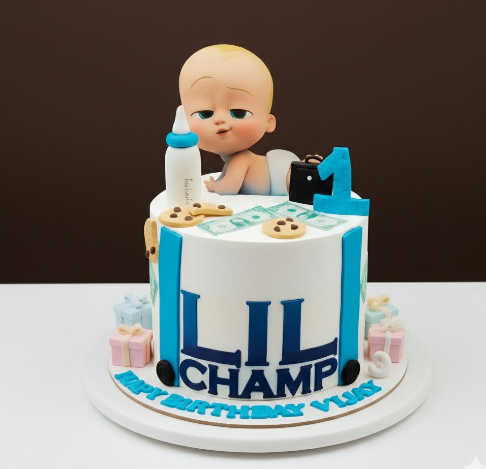 Boss Baby Lil Champ 1st Birthday Cake