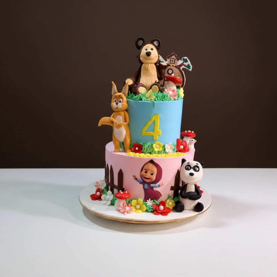 Masha and the Bear Forest Friends Cake