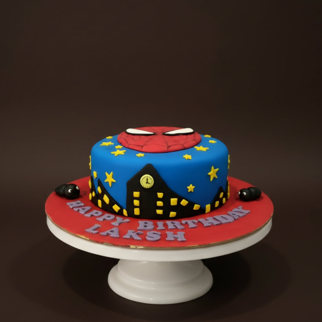 Spider-Man Skyline Designer Cake