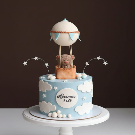 Teddy Sky Balloon Dream Cake