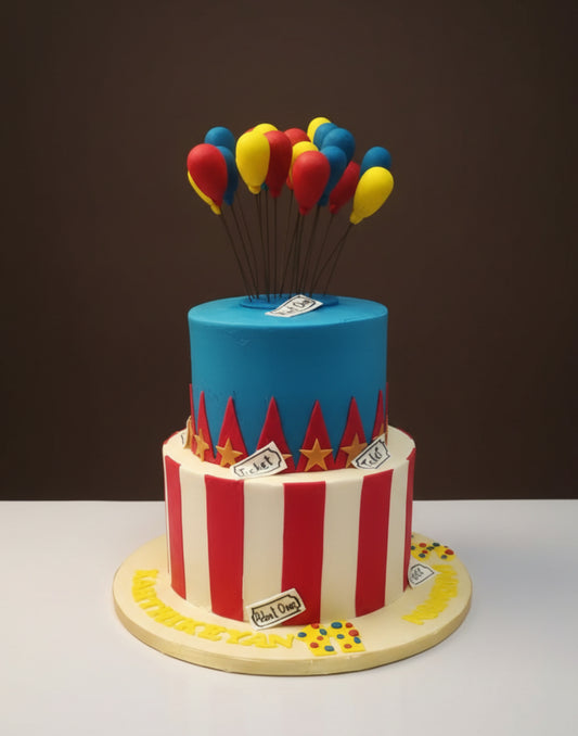 Carnival Ticket & Balloon Cake
