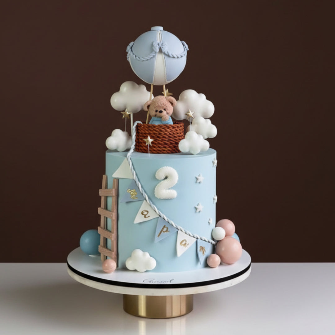 Teddy Balloon Adventure Cake
