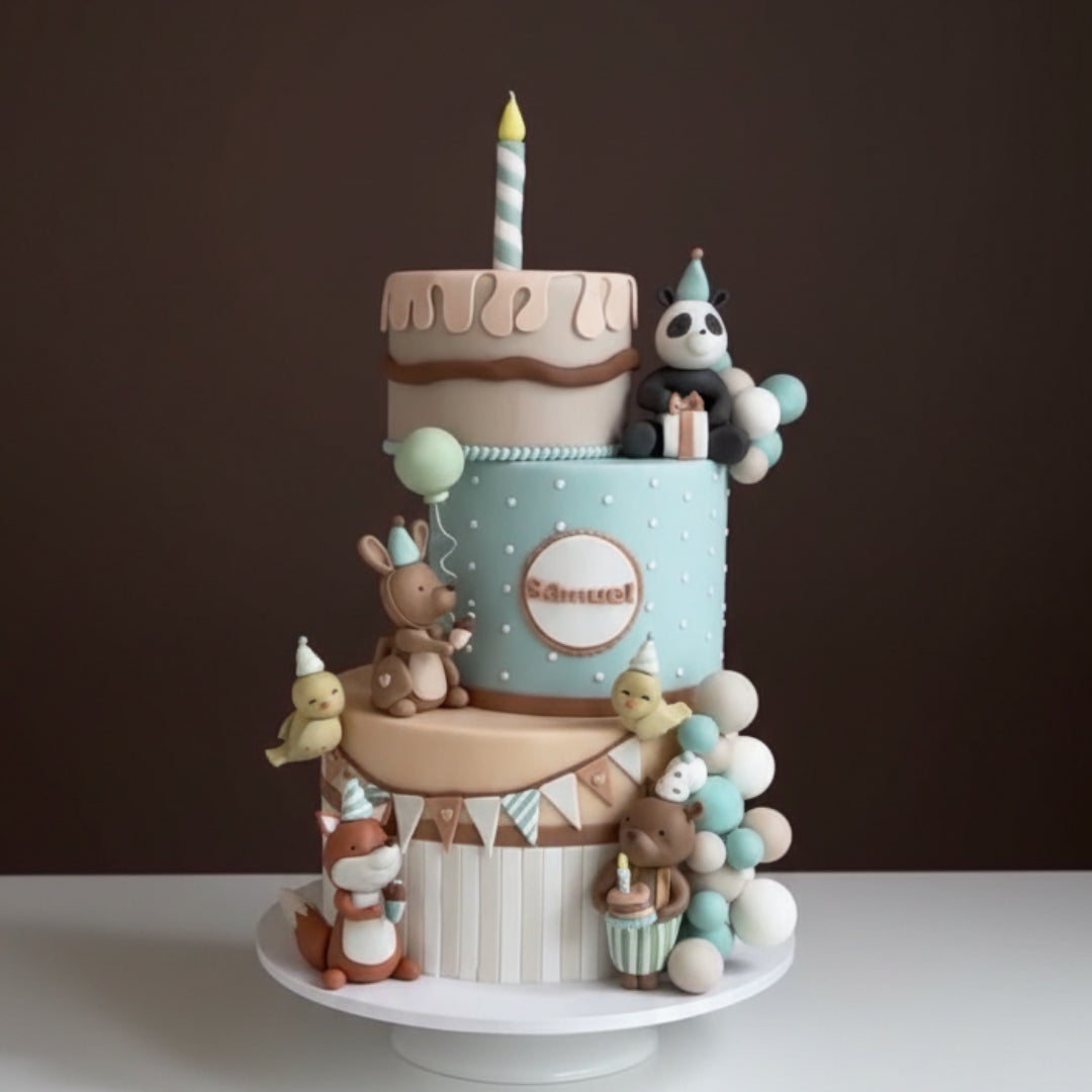 Cute Animal Party Theme Cake