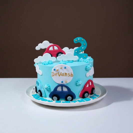 Cute Cars Theme Cake
