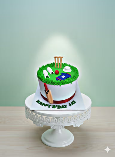 Cricket Lovers Theme Cake