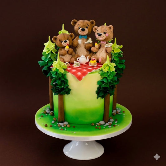 Woodland Teddy Picnic Cake