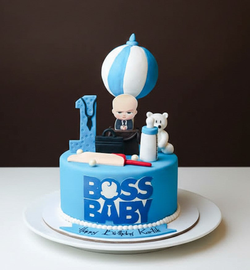 Boss Baby Hot Air Balloon 1st Birthday Cake