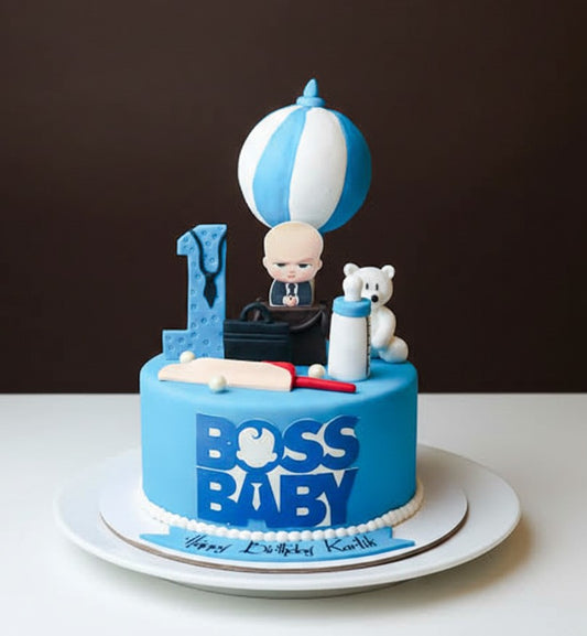 Boss Baby Hot Air Balloon 1st Birthday Cake