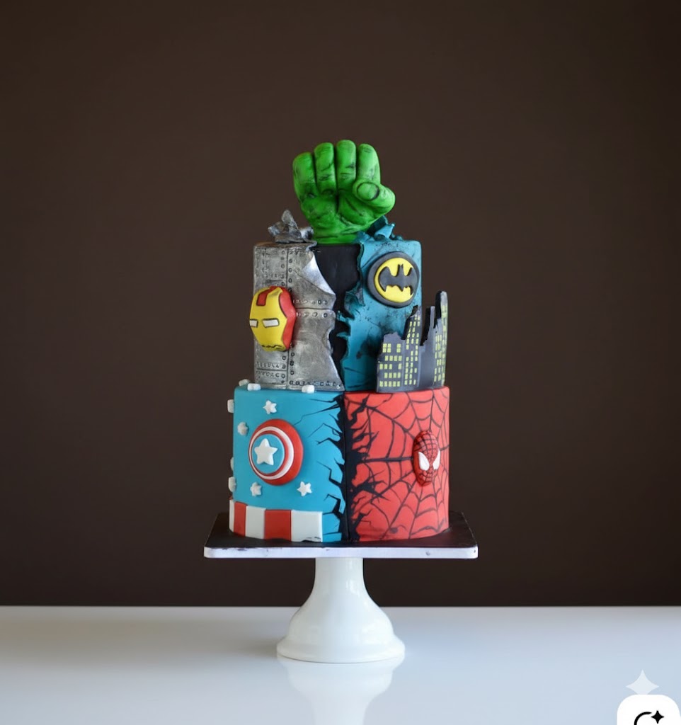 Ultimate Superhero Tower Cake