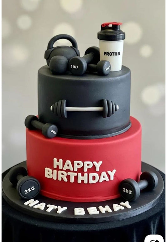 Gym Fitness Fondant Birthday Cake