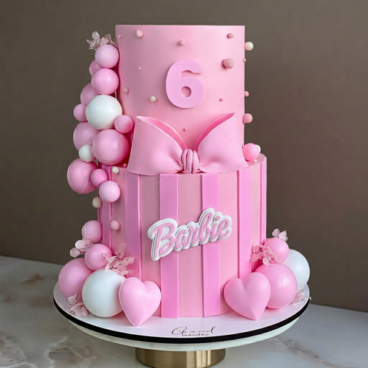 Barbie Pink Balloon Theme Cake