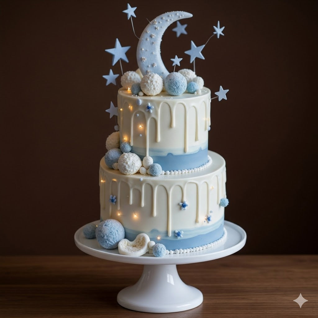 Twinkling Moon & Stars Cake
