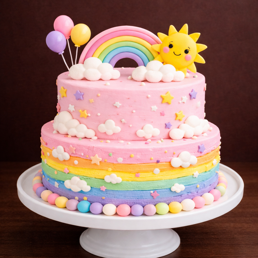 Sunny Rainbow Celebration Cake