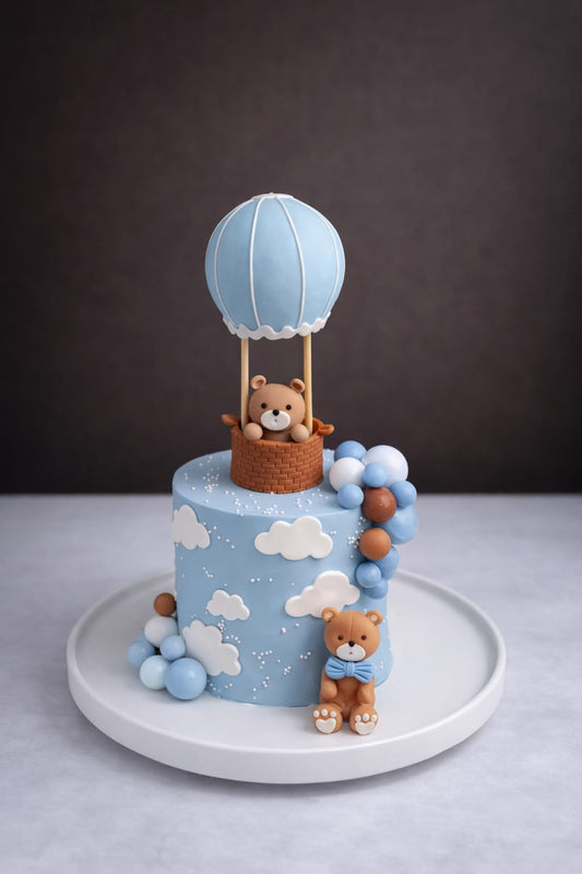 Teddy Sky Balloon Delight Cake