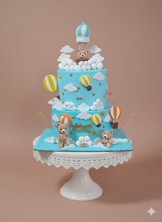 Teddy Balloon Fantasy Tier Cake