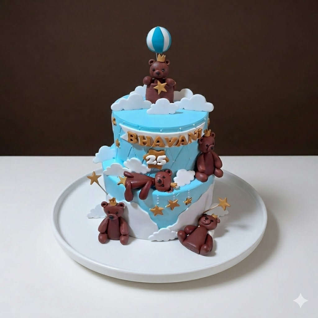 Teddy Sky Star Celebration Cake