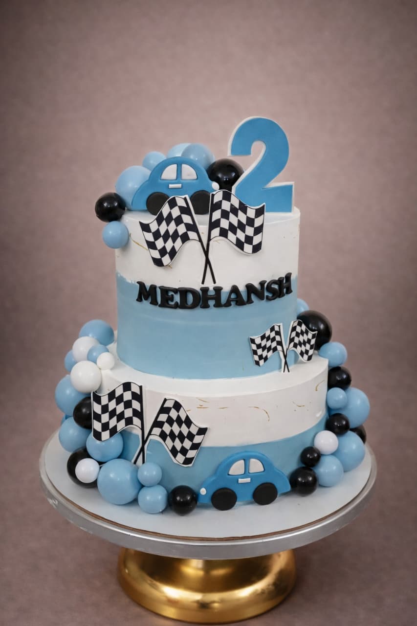 Elegant Racing Car Theme Cake