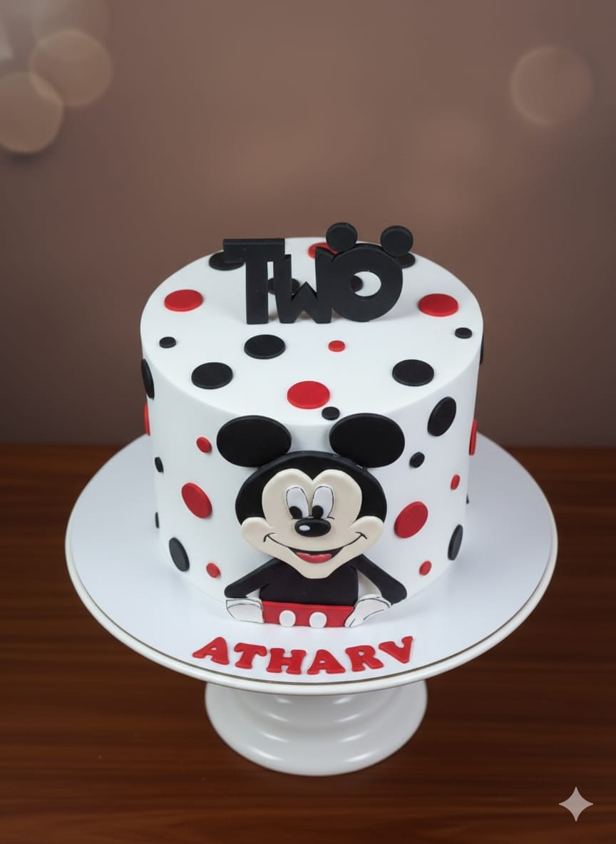 Mickey Mouse Dot Birthday Cake