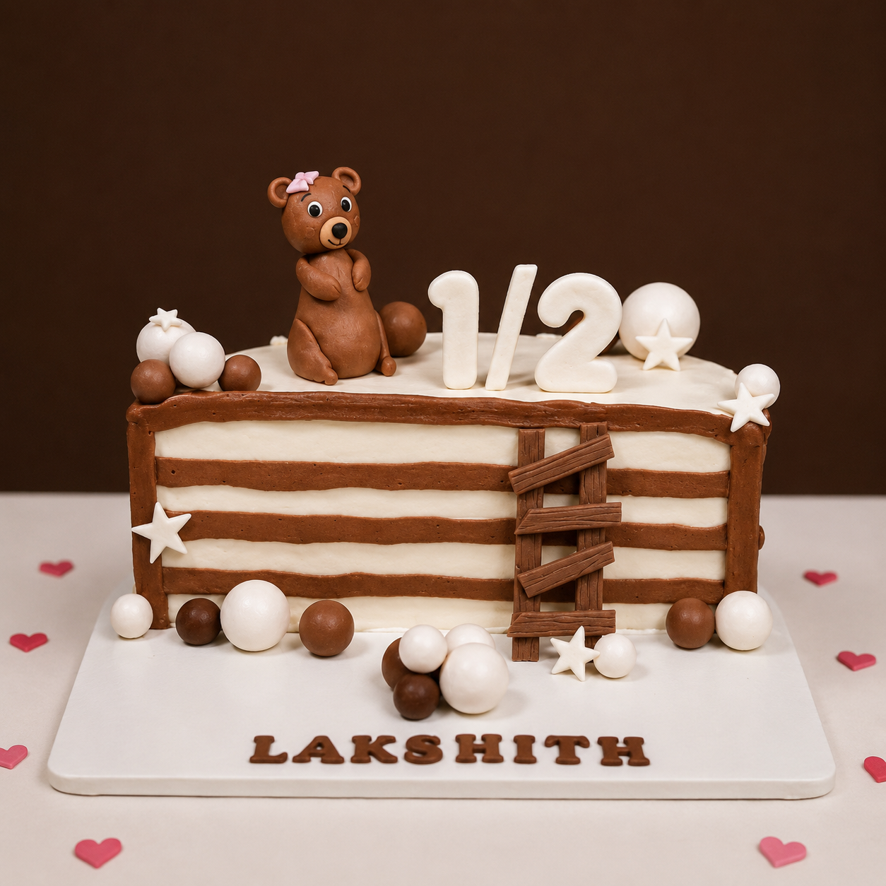 Teddy Bear Half Birthday Cake