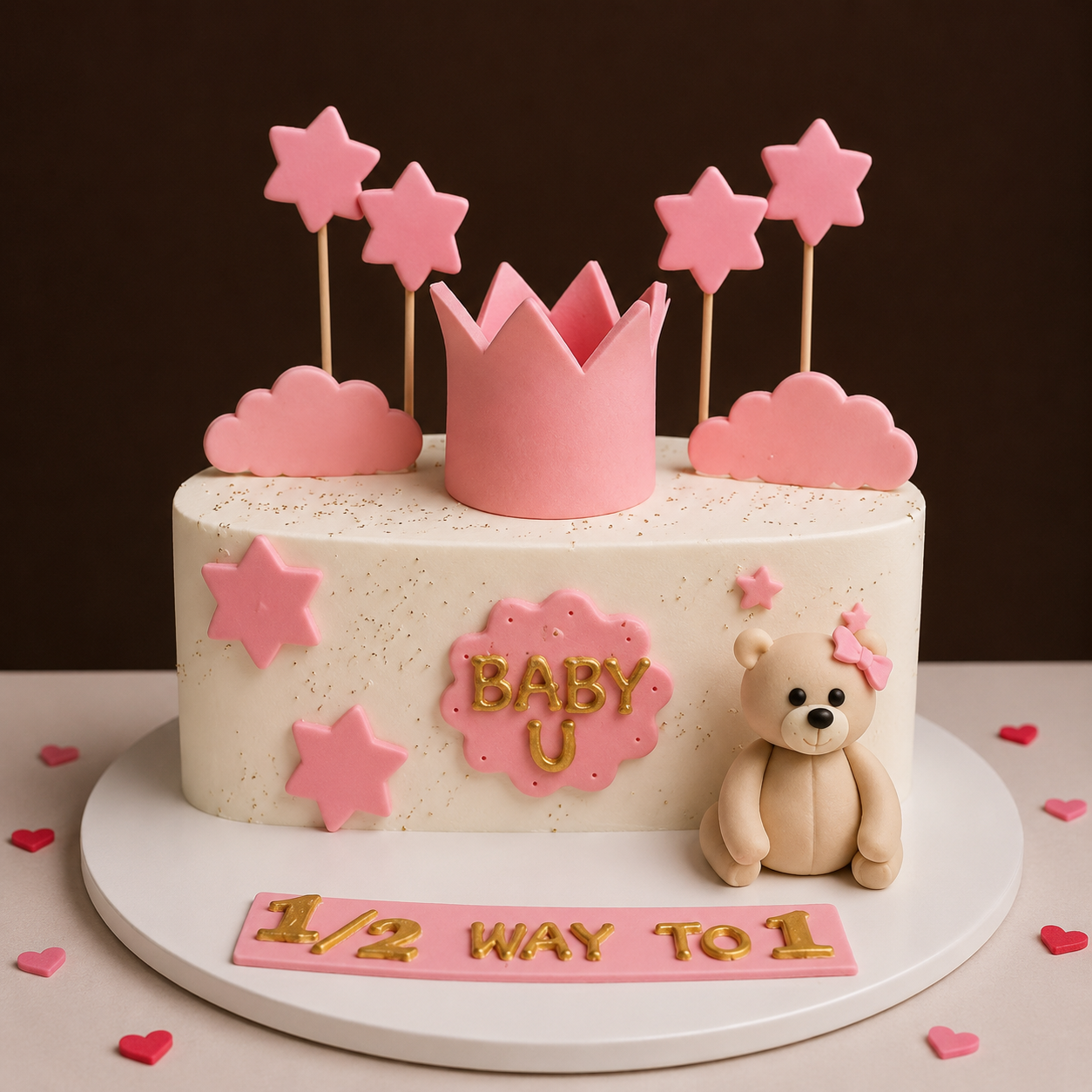 Princess Teddy Half Birthday Cake