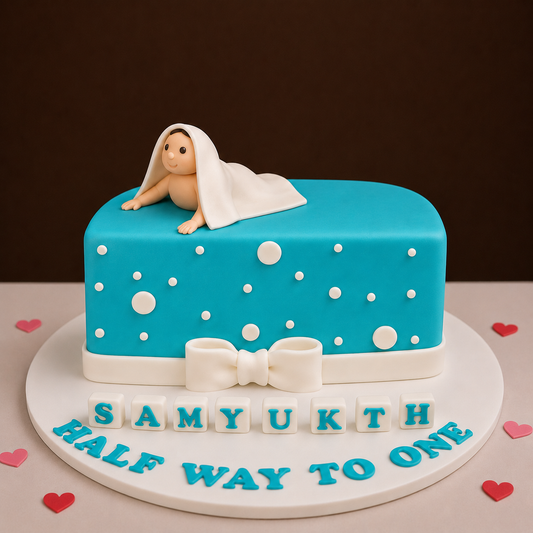 Crawling Baby Half Birthday Cake