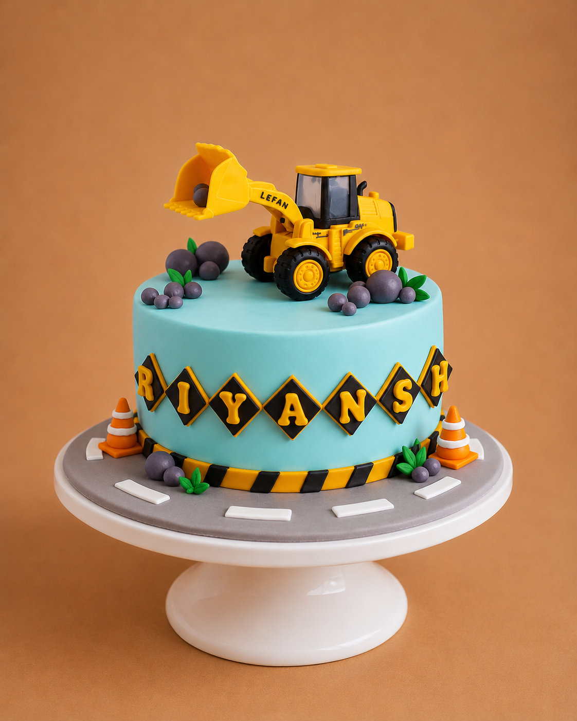 Construction Loader & Mixer JCB Truck Cake