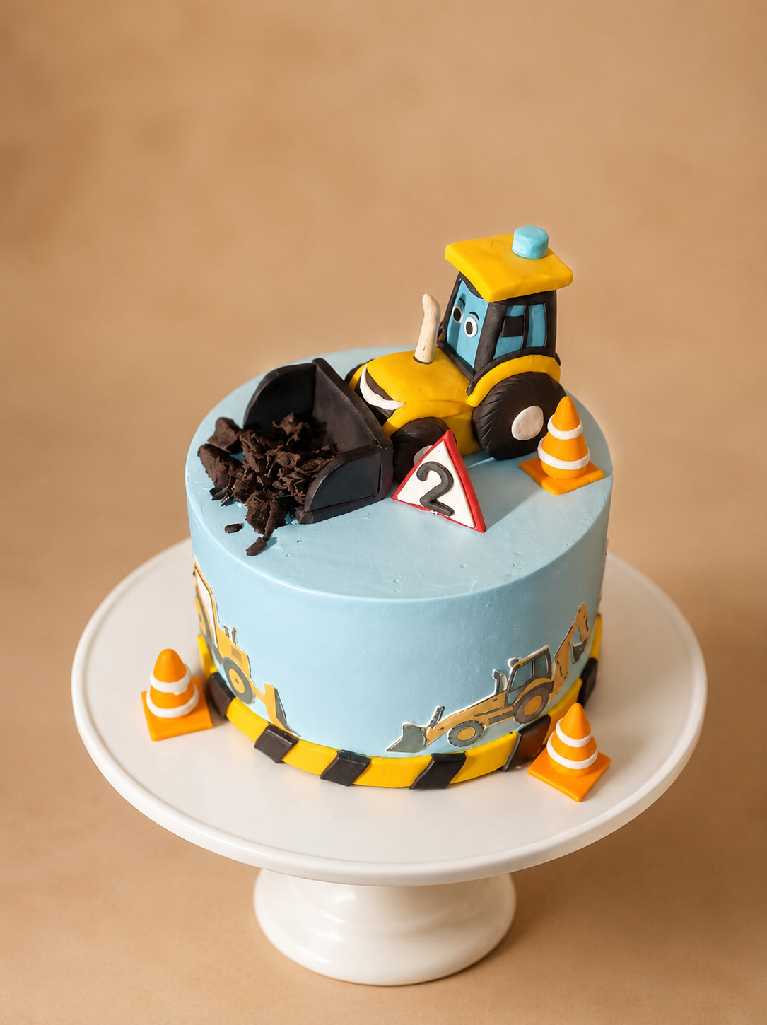 Cute Digger JCB Construction Cake