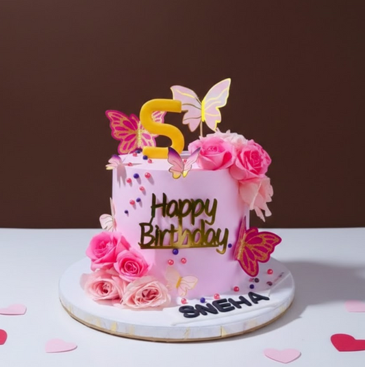 Pink Butterfly Dream Cake