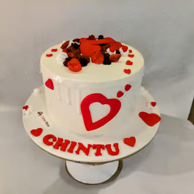 Love Drip Red Heart Cake