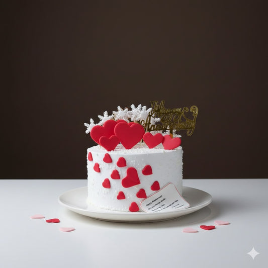 Blissful Red Heart Cake