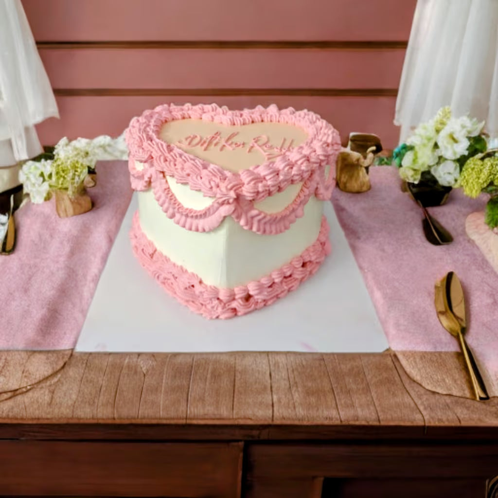 Pink Heart Love Cake