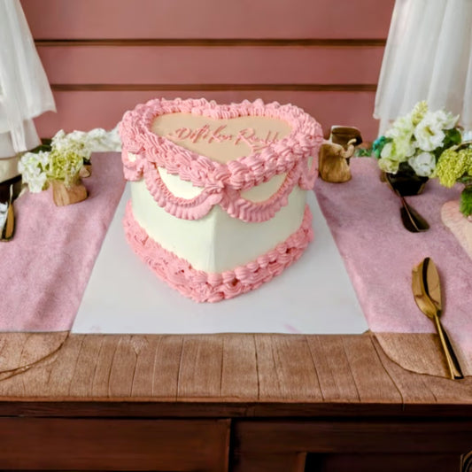 Pink Heart Love Cake