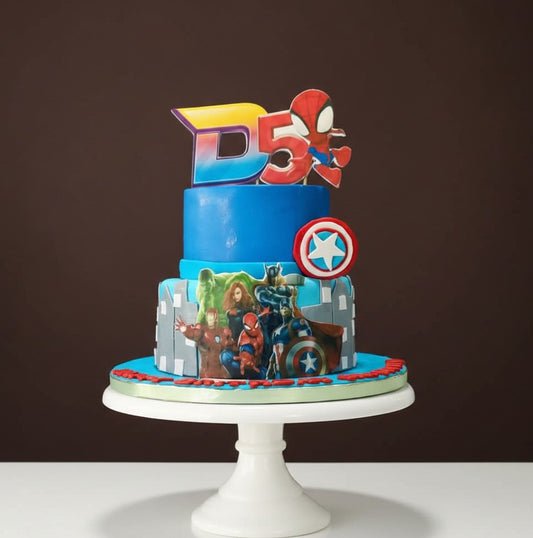 Avengers City Skyline Tier Cake