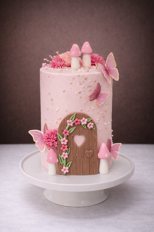Blush Fairy Butterfly Garden Cake
