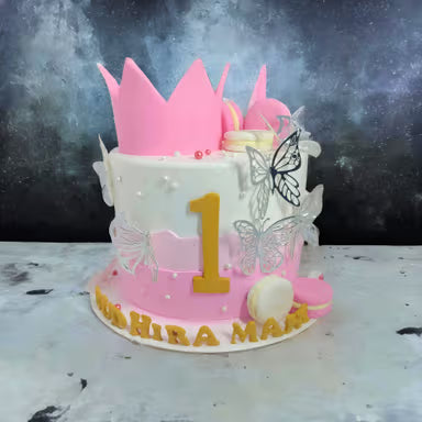 Princess Crown and Butterfly Cake